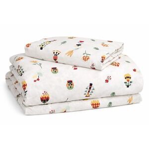 IKEA FULL QUEEN 100% Cotton Scandinavian Nordic Floral Duvet Cover & Pillowcase